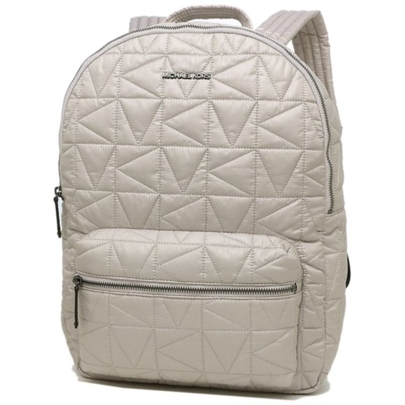 Michael Kors Winnie Large Nylon Backpack 35T0UW4B7C Aluminum Gray NWT $448 - Picture 8 of 12
